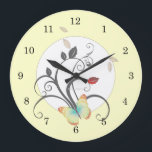 Butterflies Flower Art Deco Wall klok<br><div class="desc">klokgezichten Schone  Kute Butterflies Buterfly Flowers Art Deco-klokken ook verkrijgbaar bij onze DianeLeenknegtArt-winkel Startwandklok</div>