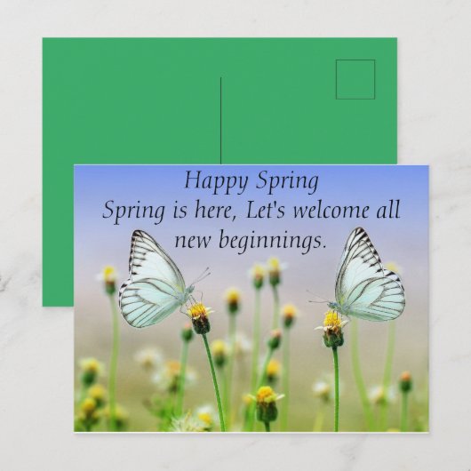 Butterflies Flowers Briefkaart (Voorkant / Achterkant)