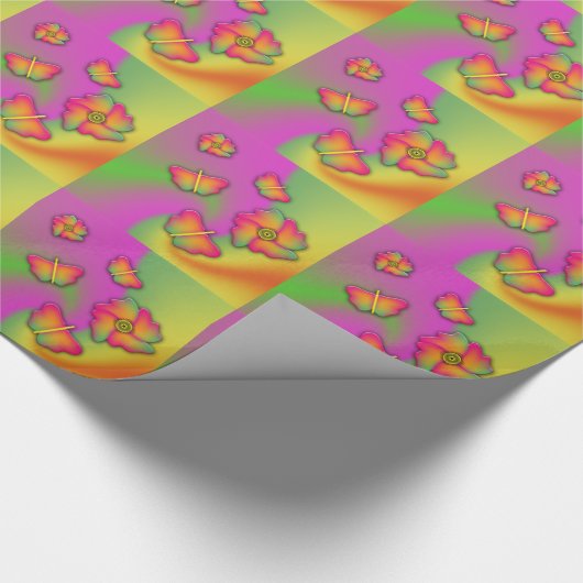 Butterflies & Flowers Cadeaupapier (Hoek)