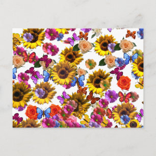 Butterflies & Flowers Full Coverage Graphic Briefkaart