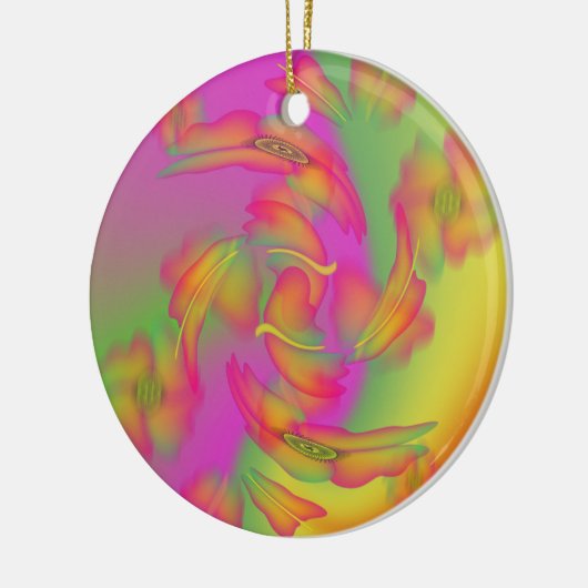 Butterflies & Flowers Keramisch Ornament (Links)