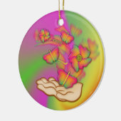 Butterflies & Flowers Keramisch Ornament (Links)