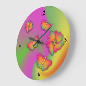 Butterflies & Flowers Large Clock Grote Klok (Hoek)