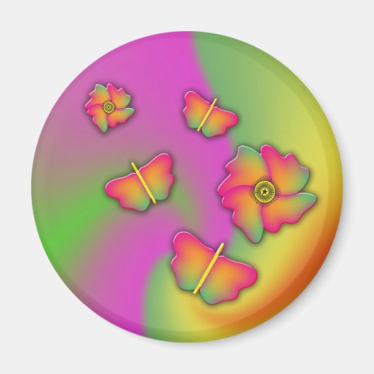 Butterflies & Flowers Magneet (Voorkant)
