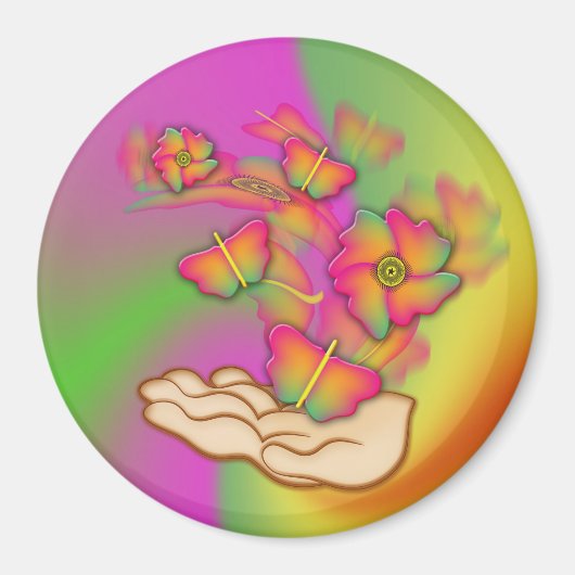 Butterflies & Flowers Magneet (Voorkant)