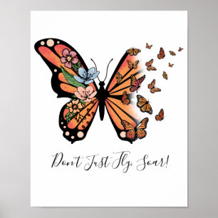 Butterflies Flowers Motivatie Inspirerend Poster