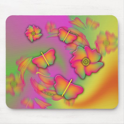 Butterflies & Flowers Muismat (Voorkant)