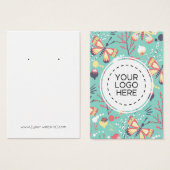 Butterflies Flowers Patroon Verdien Display Card Visitekaartje (Voorkant /achterkant)