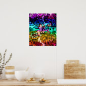 Butterflies, Flowers, Rainbow, Angel Poster (Keuken)