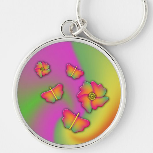 Butterflies & Flowers Sleutelhanger (Voorkant)