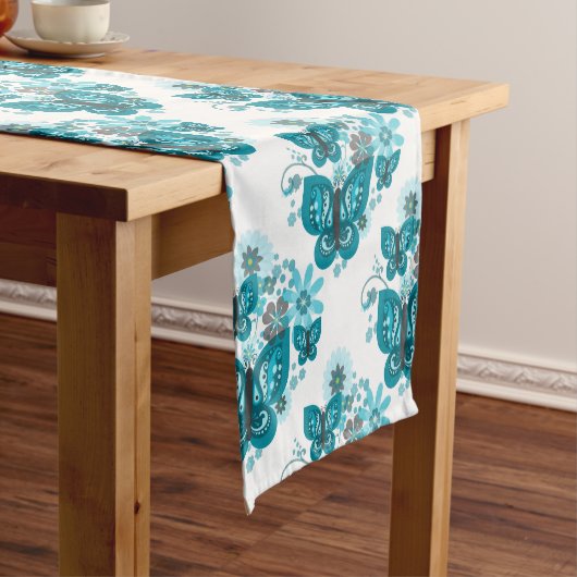 Butterflies & Flowers Table Runner Korte Tafelloper (Voorbeeld)