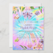 Butterflies Flowers Tie Dye Baby shower Kaart (Voorkant)