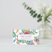 Butterflies & Flowers Vibrant Floral Pattern Visitekaartje (Staand voorkant)
