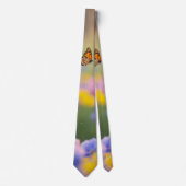 Butterflies Flying Over Colorful Spring Flower Gar Stropdas (Voorkant)