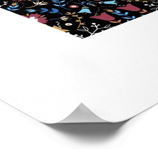 Butterflies Folk Art Floral Pattern Poster (Hoek)