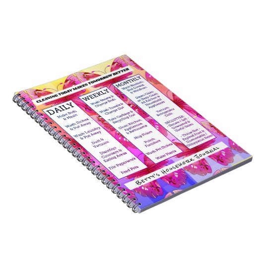 Butterflies Forever Personalized Housework Journal Notitieboek (Rechterzijde)