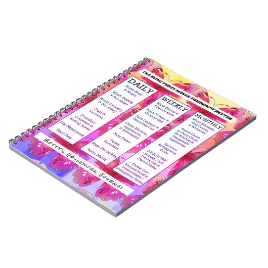 Butterflies Forever Personalized Housework Journal Notitieboek (Linkerzijde)