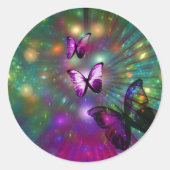 Butterflies Forever Ronde Sticker (Voorkant)