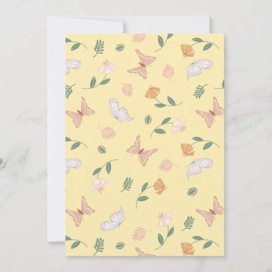 Butterflies Foto Birth Aankondiging (Achterkant)