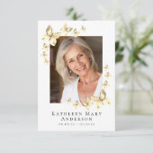 Butterflies Foto Funeral Memorial Prayer Kaart (Staand voorkant)