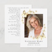 Butterflies Foto Funeral Memorial Prayer Kaart (Voorkant / Achterkant)