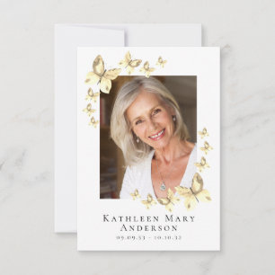 Butterflies Foto Funeral Memorial Prayer Kaart