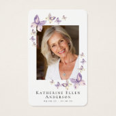 Butterflies Foto Funeral Memorial Prayer Kaart (Voorkant)