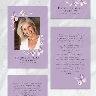 Butterflies Foto Funeral Memorial Prayer Kaart