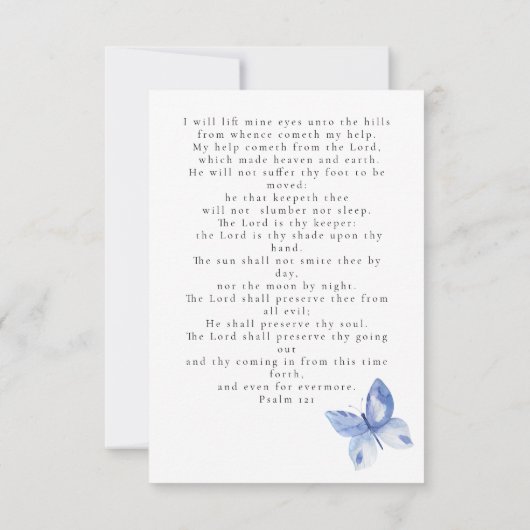 Butterflies Foto Funeral Memorial Prayer Kaart Notitiekaartje (Achterkant)