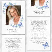 Butterflies Foto Funeral Memorial Prayer Kaart Notitiekaartje