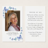 Butterflies Foto Memorial Prayer Kaart (Voorkant /achterkant)