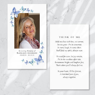 Butterflies Foto Memorial Prayer Kaart