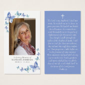 Butterflies Foto Memorial Prayer Kaart (Voorkant /achterkant)