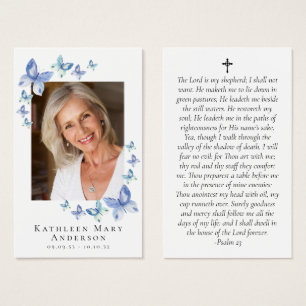 Butterflies Foto Memorial Prayer Kaart