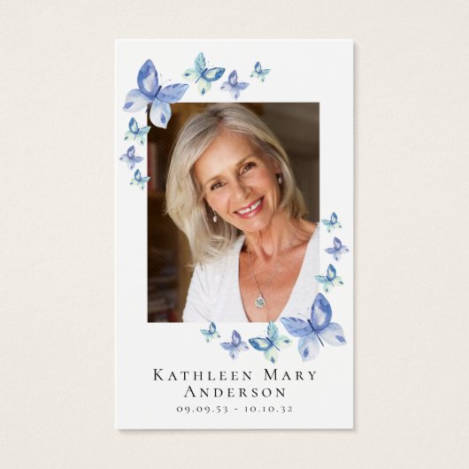 Butterflies Foto Memorial Prayer Kaart (Voorkant)
