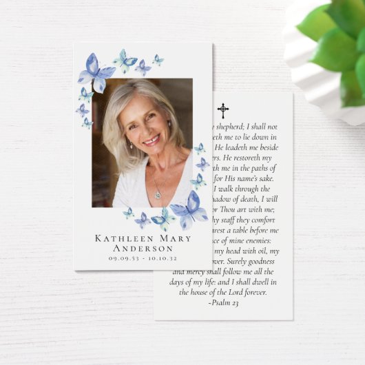 Butterflies Foto Memorial Prayer Kaart (Bureau)