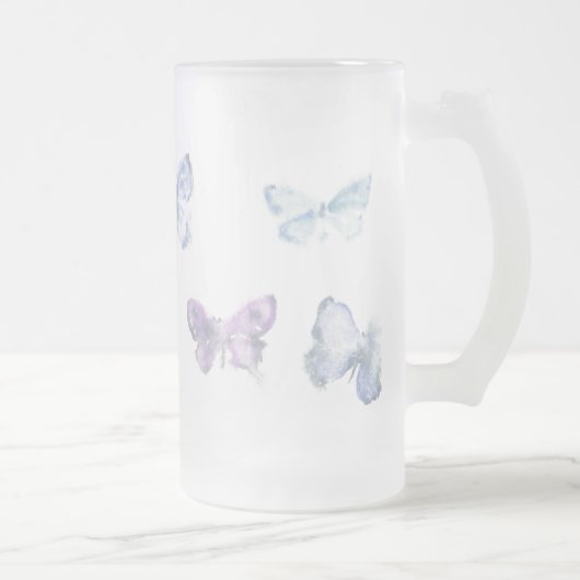 'Butterflies' Frosted Glass Mok (Rechts)