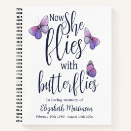 Butterflies Funeral Memorial Guest Book Notitieboek