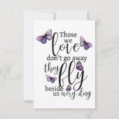 Butterflies Funeral Memorial Herdenkingskaart Aankondiging (Achterkant)