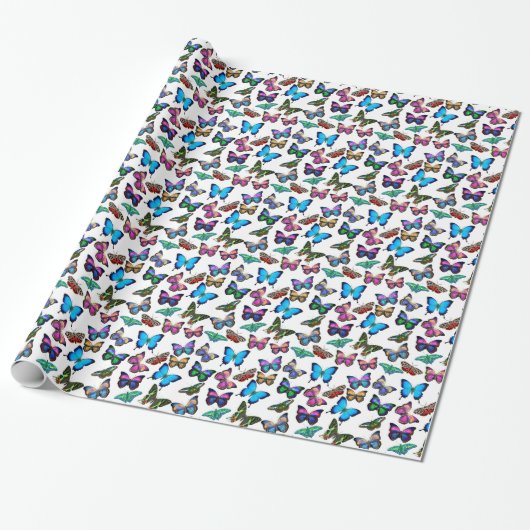 Butterflies Galore Wrapping Paper Cadeaupapier (Uitgerold)