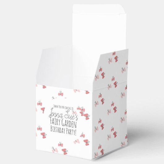 Butterflies Garden Birthday Pink Favor Box Bedankdoosjes (Geopend)