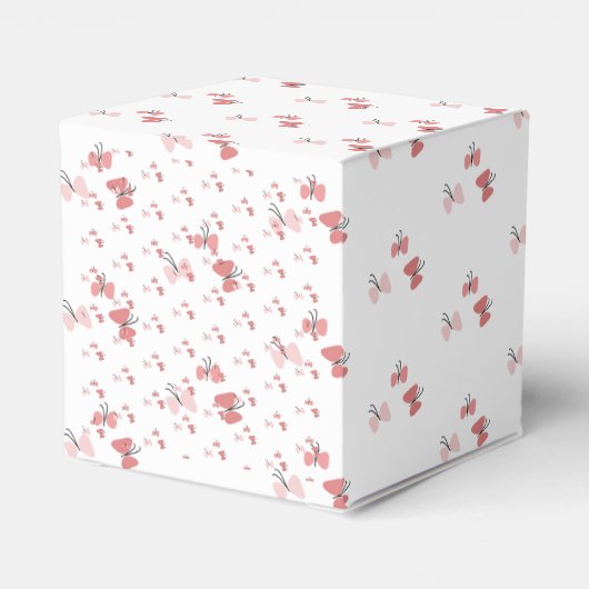 Butterflies Garden Birthday Pink Favor Box Bedankdoosjes (Achterkant)