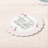 Butterflies Garden Birthday Pink Kartonnen Onderzetters (Gekanteld)