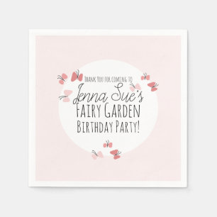 Butterflies Garden Birthday Pink Servet