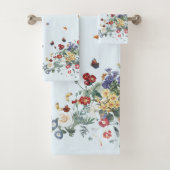 Butterflies Garden Flowers Bath Towel Set Bad Handdoek (Insitu)