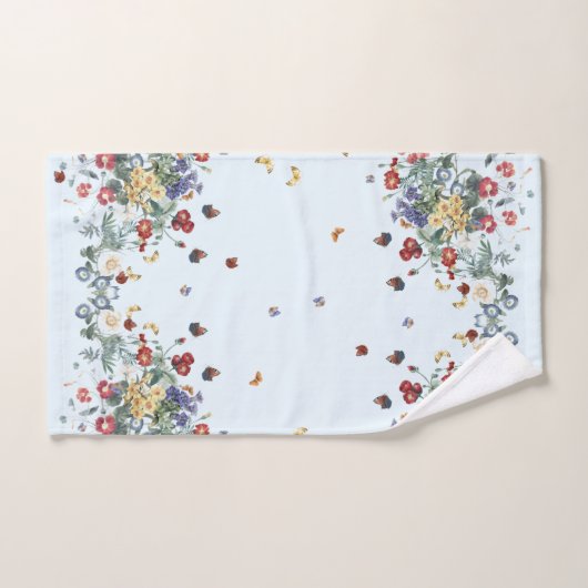 Butterflies Garden Flowers Bath Towel Set Bad Handdoek (Handdoek)