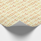 Butterflies, geel, goud en sinaasappel cadeaupapier (Hoek)