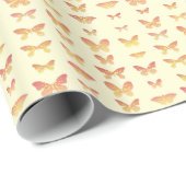 Butterflies, geel, goud en sinaasappel cadeaupapier (Rol Hoek)