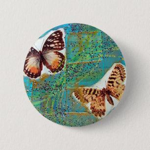 Butterflies gemengde Media Collage Ronde Button 5,7 Cm