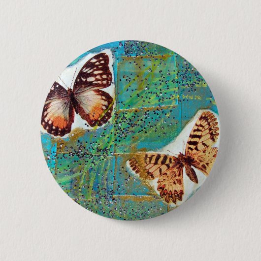 Butterflies gemengde Media Collage Ronde Button 5,7 Cm (Voorkant)